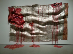 El Anatsui, Bleeding Takari II (as seen in the MoMA galleries)